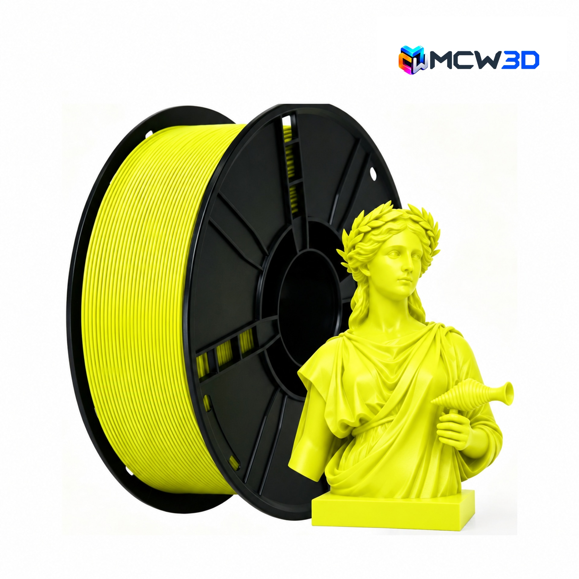 Filamento PLA 1,75 mm · 1 kg · Amarelo fluorescente