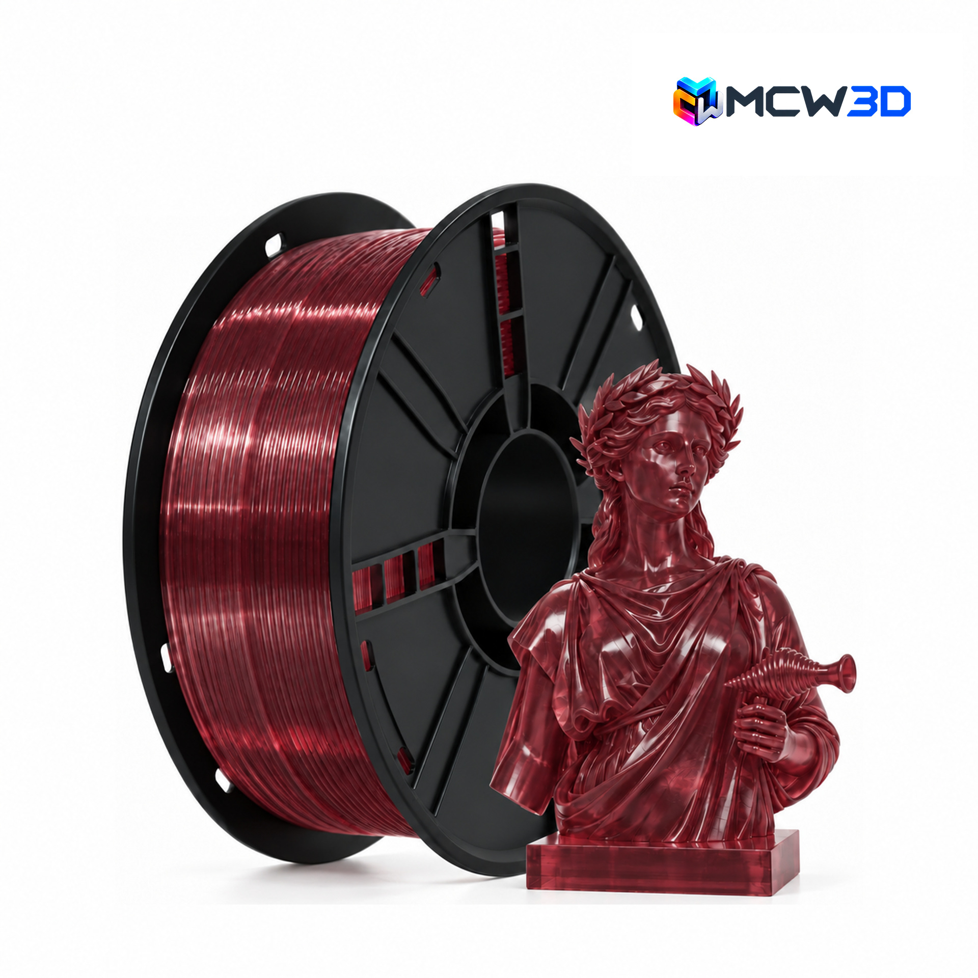 Filamento PETG 1,75 mm · 1 kg · Âmbar transparente