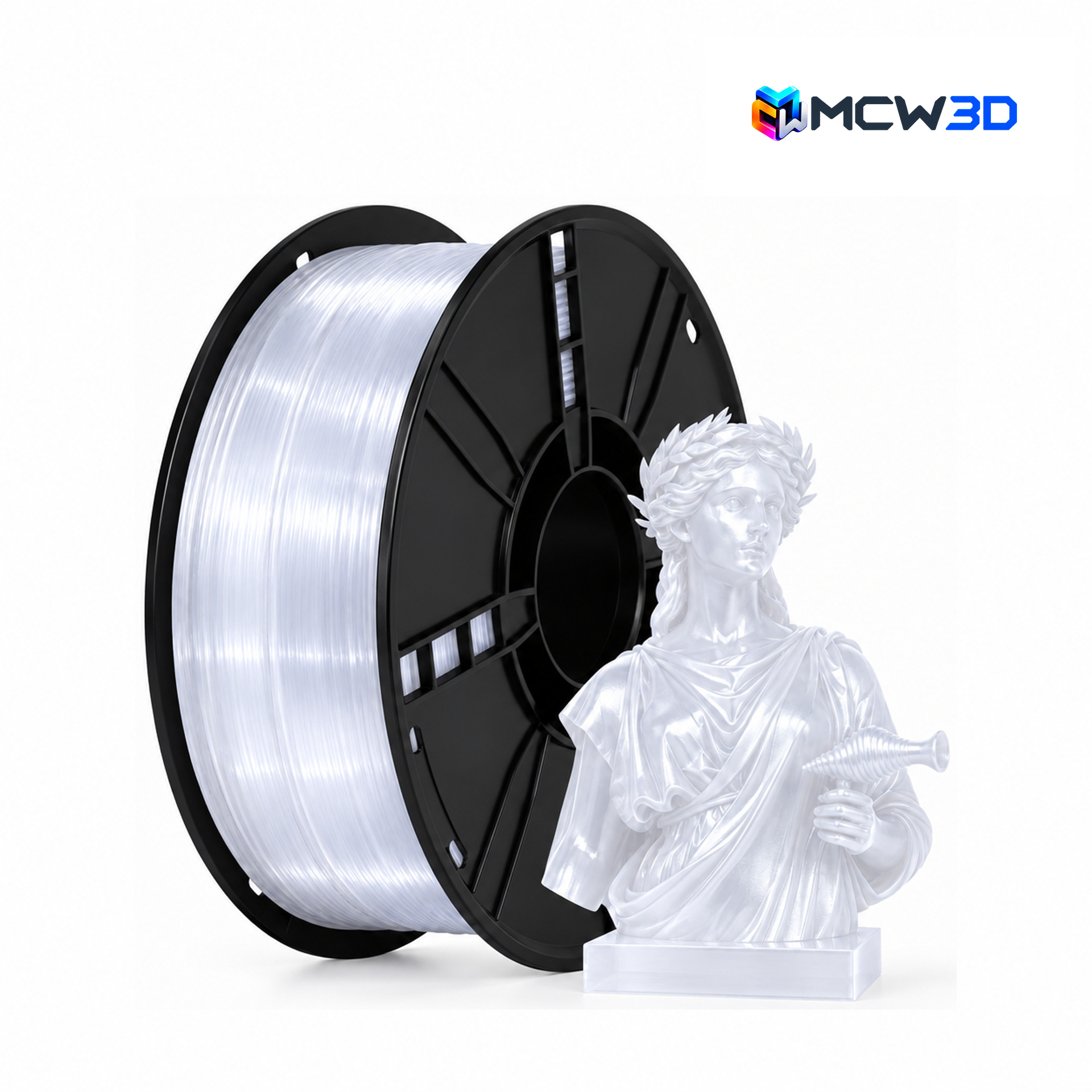 Filamento PETG 1,75 mm · 1 kg · Branco semitransparente