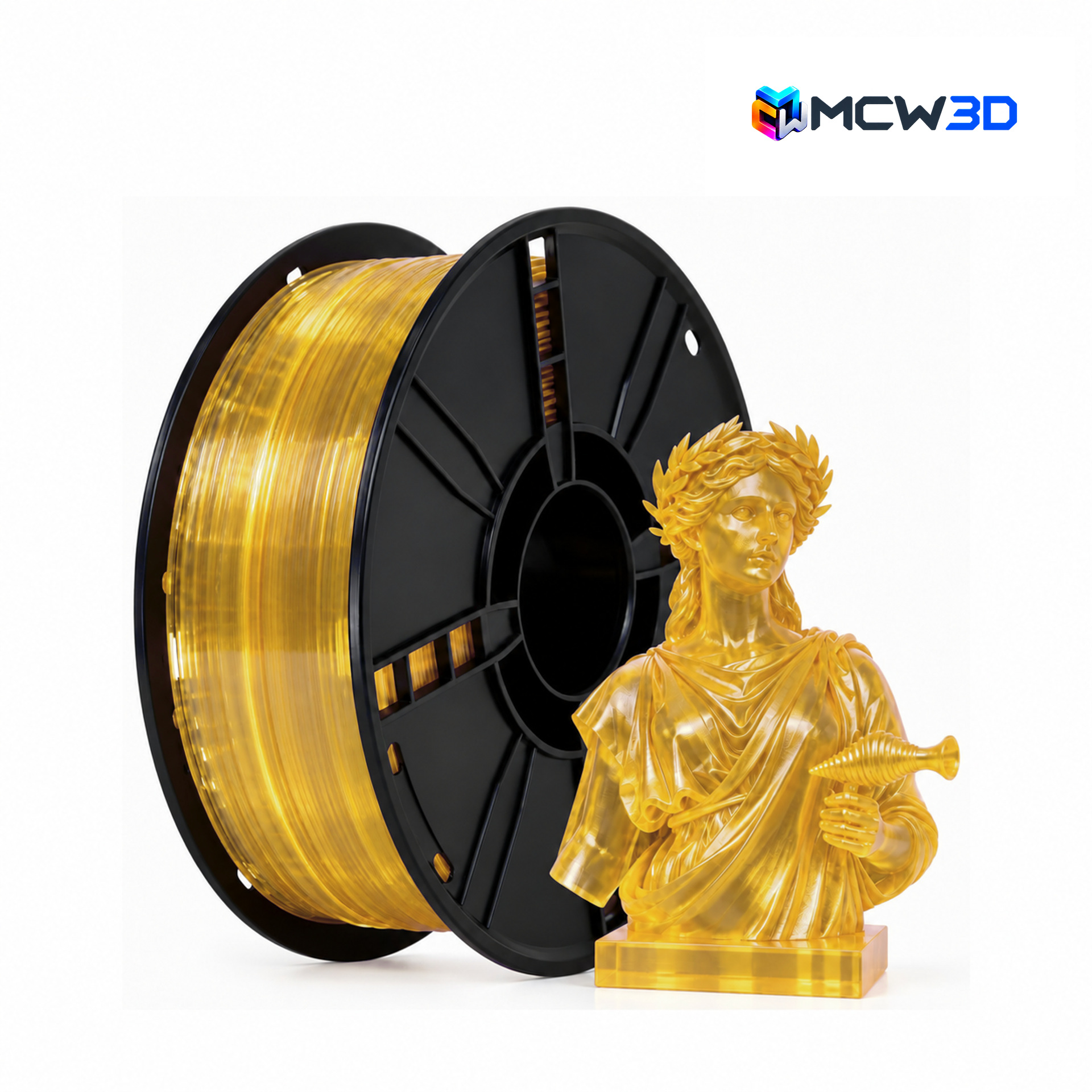 Filamento PETG 1,75 mm · 1 kg · Amarelo transparente