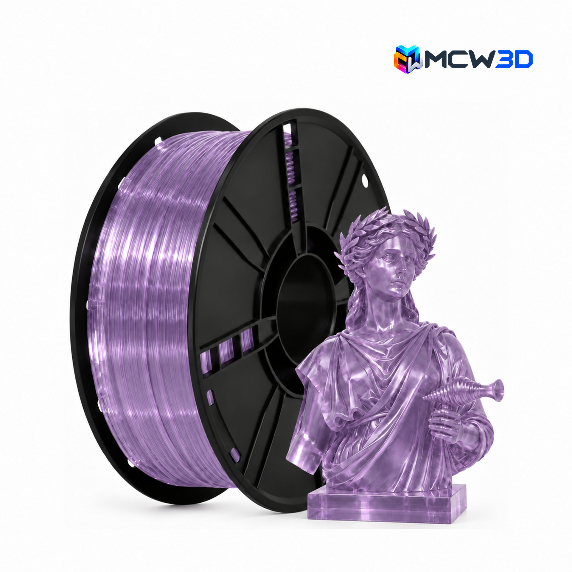 Filamento PETG 1,75 mm · 1 kg · Roxo transparente