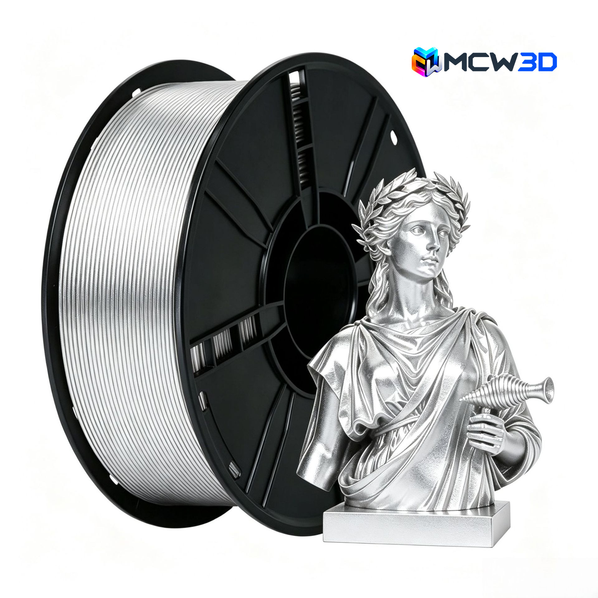 Filamento PLA+ (PLA Plus) 1,75 mm · 1 kg · Prata