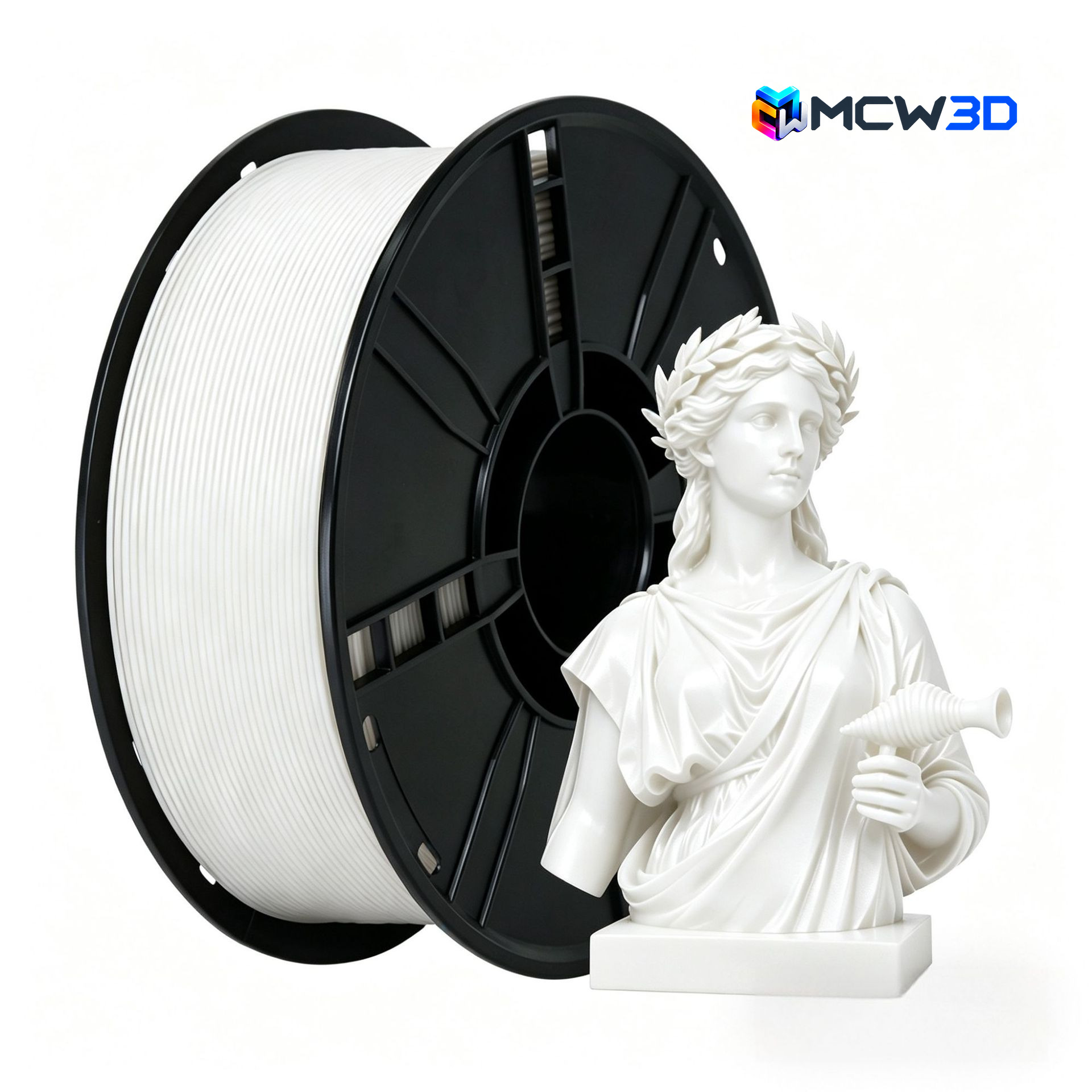 Filamento PLA+ (PLA Plus) 1,75 mm · 1 kg · Branco